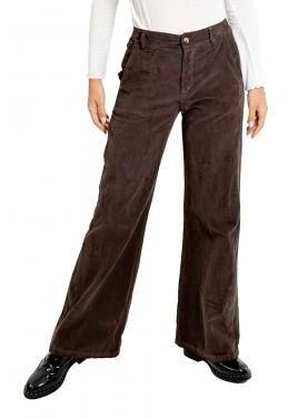 Chino palazzo in velluto a costine fine 